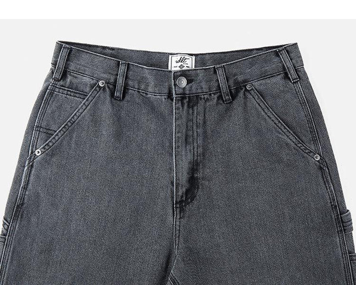 Washed Classic Straight-Leg Jeans