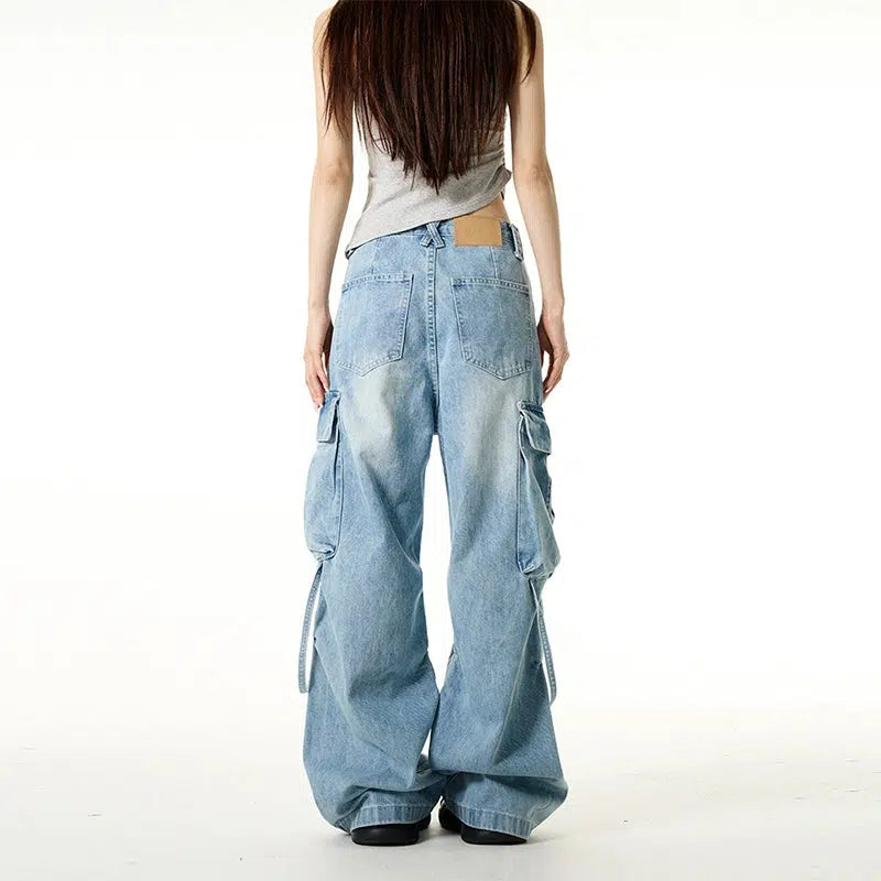 Wide-Leg Cargo Jeans