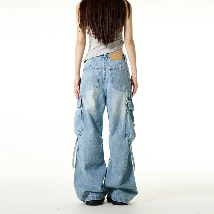 Wide-Leg Cargo Jeans