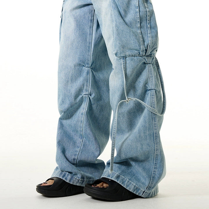 Wide-Leg Cargo Jeans