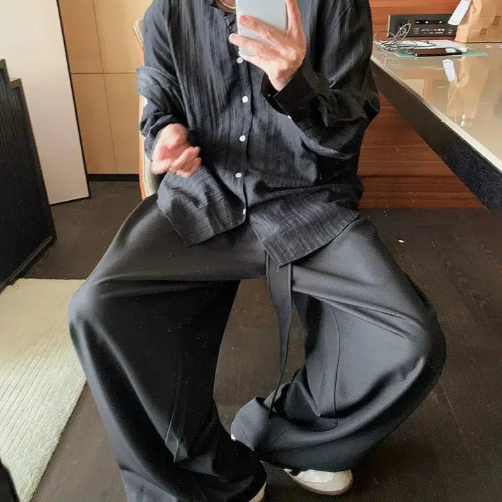 Wide-Leg Casual Pants