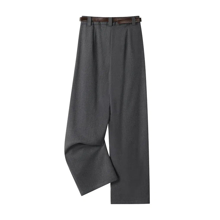 Wide-Leg Casual Pants with Belt