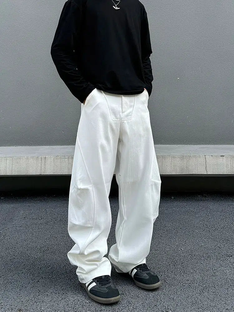 Wide-Leg Casual Pockets Pants