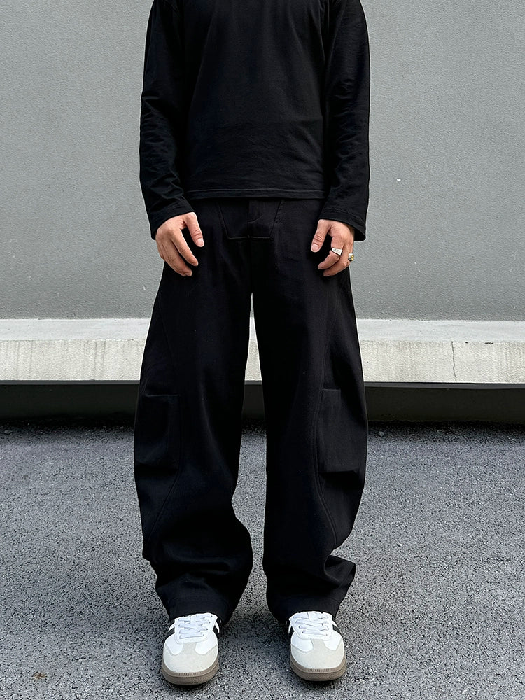 Wide-Leg Casual Pockets Pants