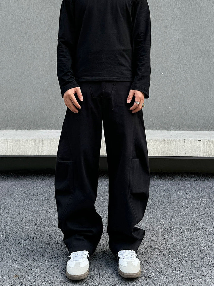 Wide-Leg Casual Pockets Pants
