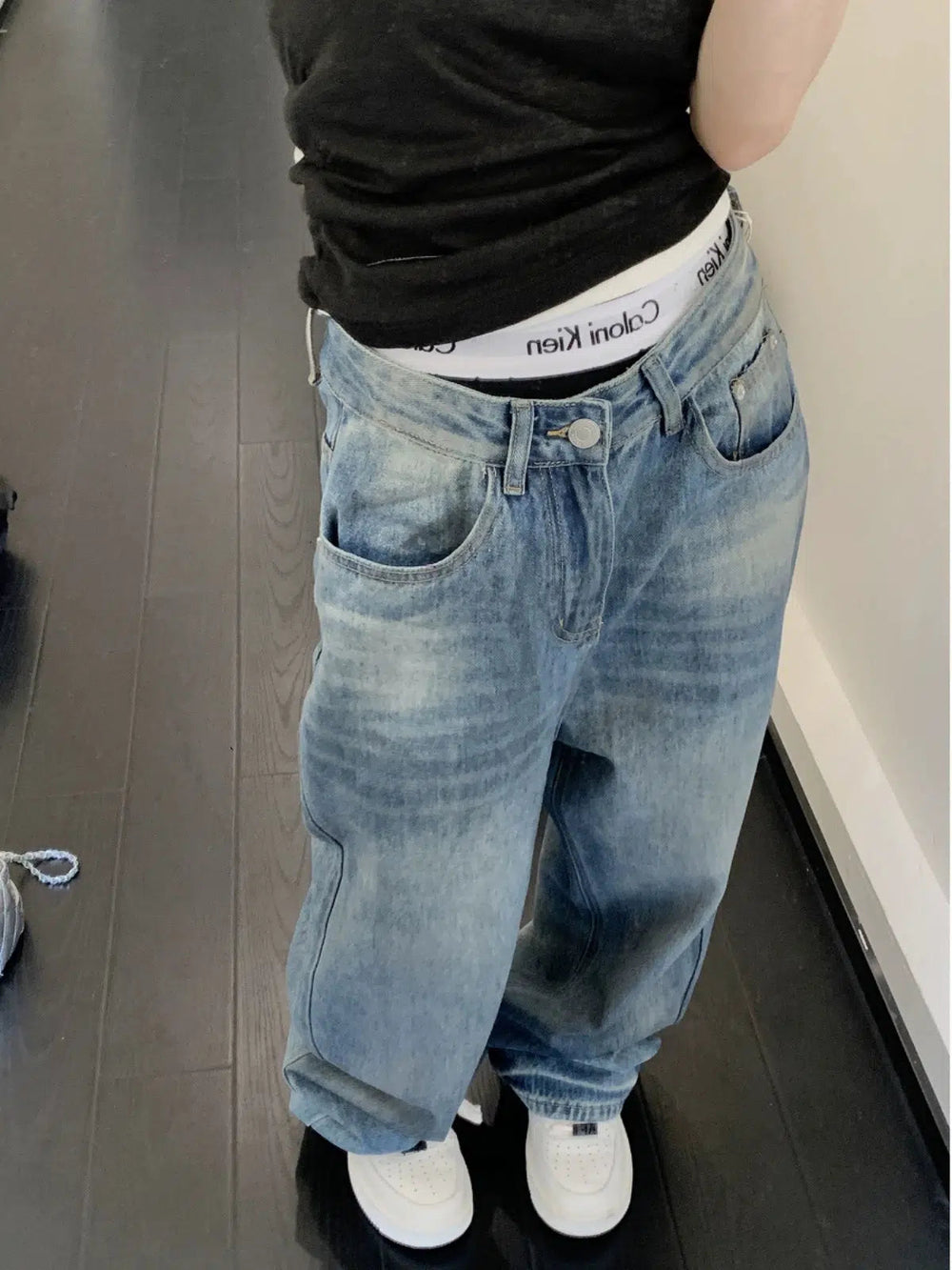 Wide-Leg Denim Pants