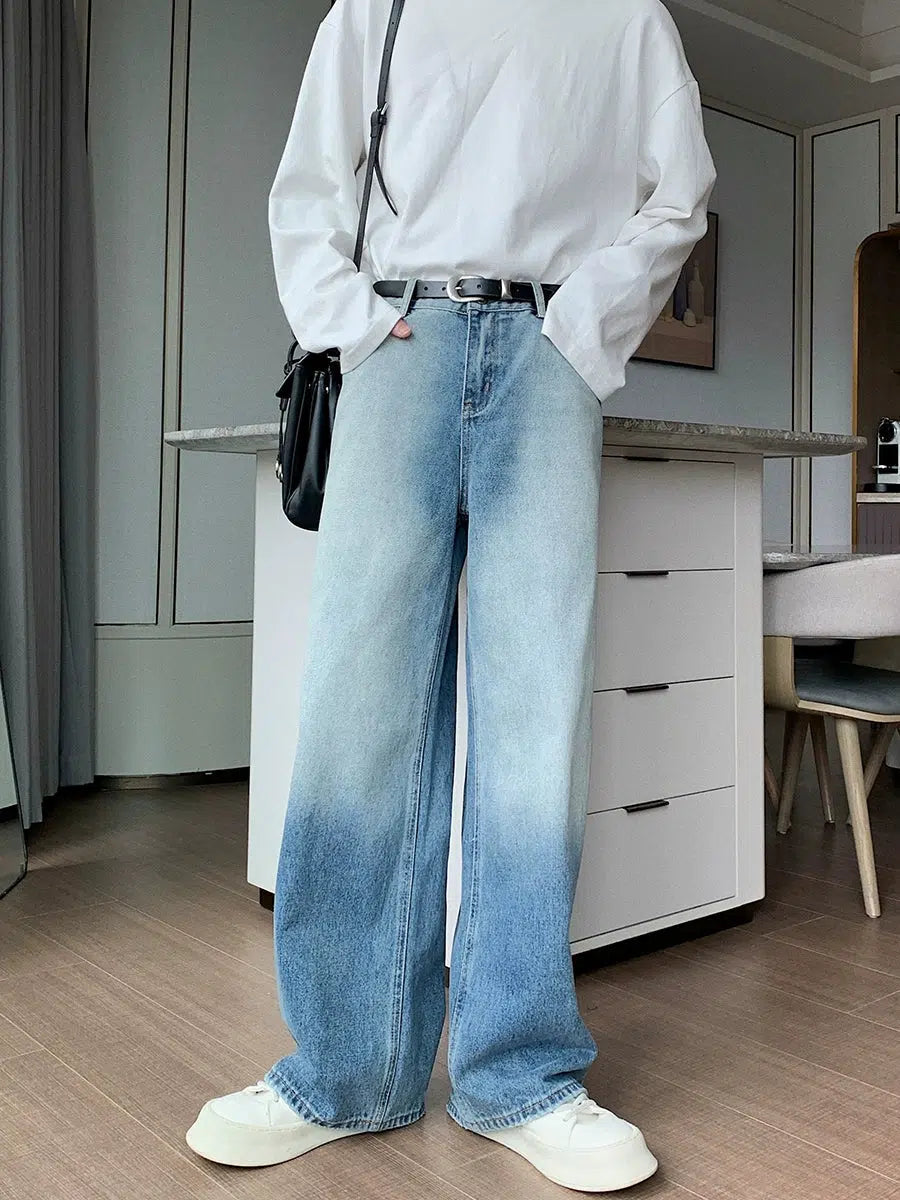 Wide-Leg Denim Pants