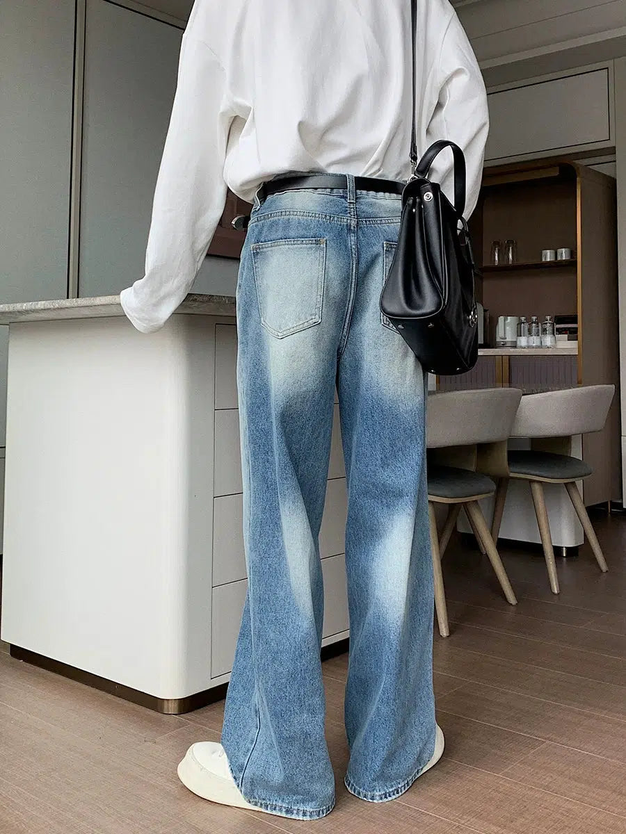 Wide-Leg Denim Pants