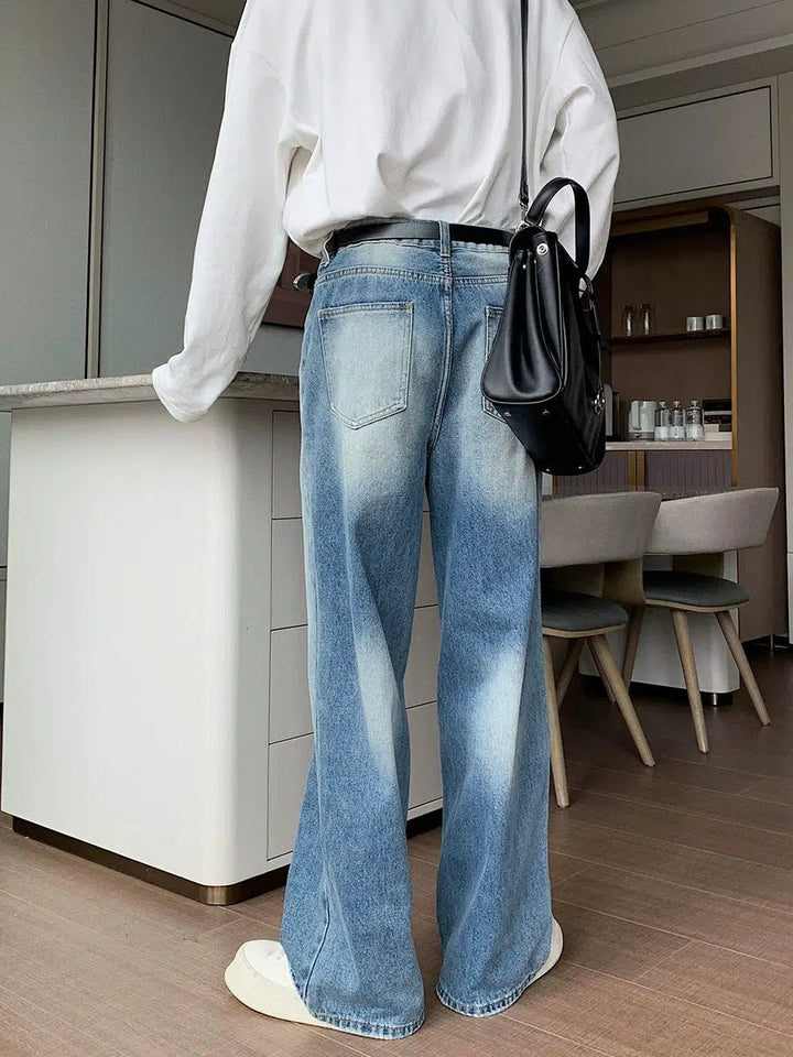 Wide-Leg Denim Pants