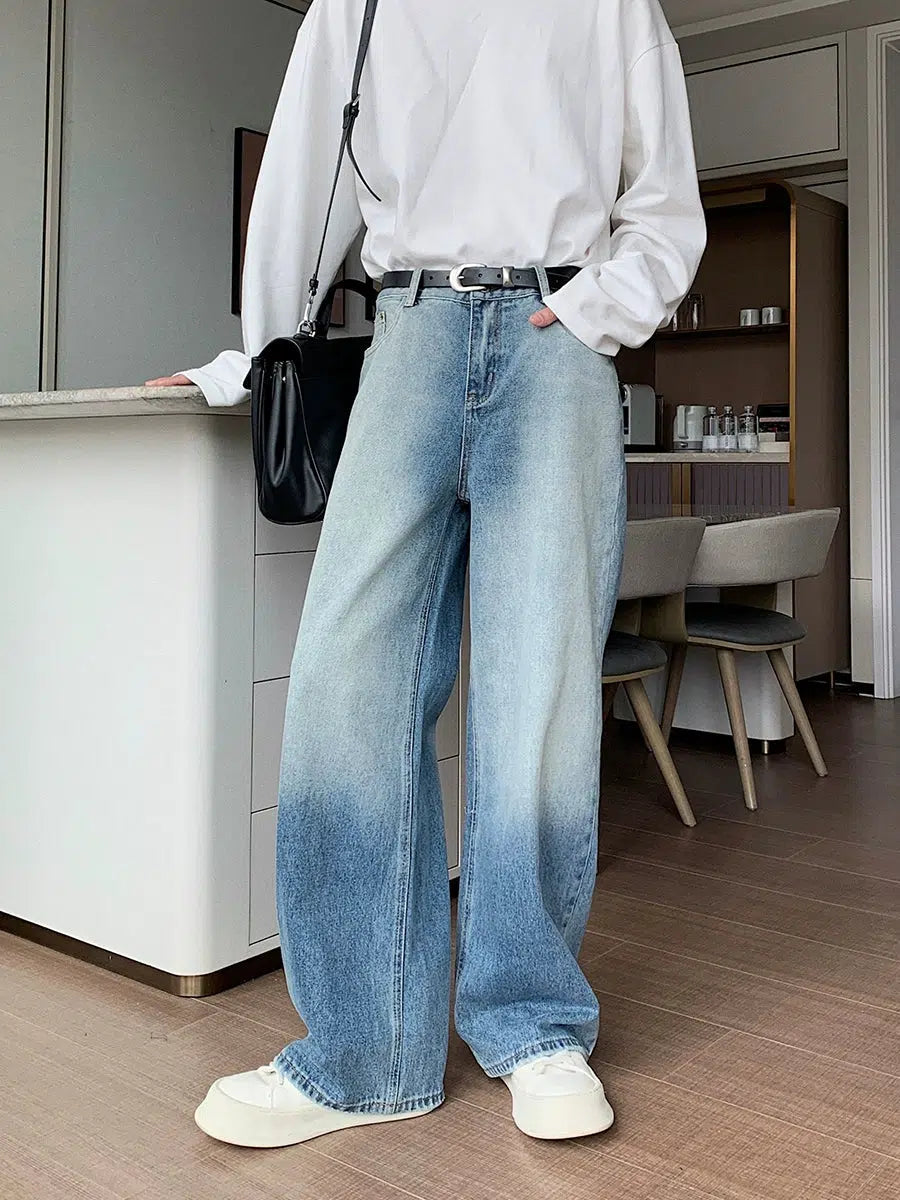 Wide-Leg Denim Pants