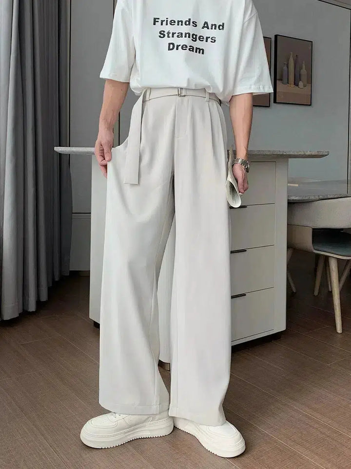 Wide-Leg High-Waist Pleated Pants