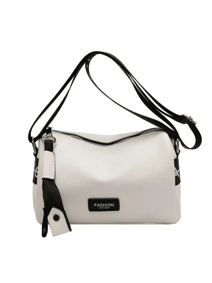 Wide Strap Leather Crossbody Bag