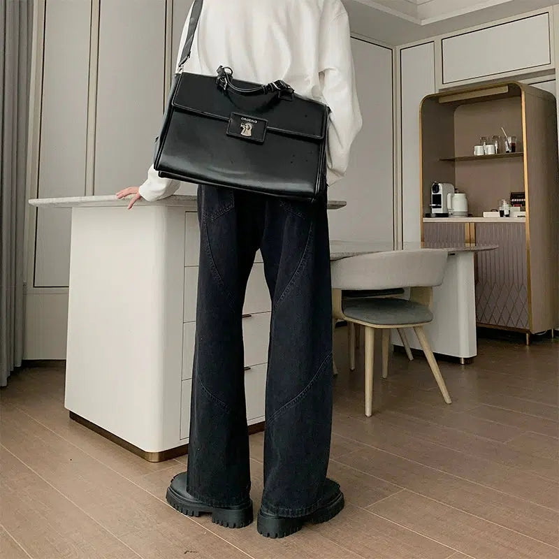 Winter Black Wide Leg Jeans