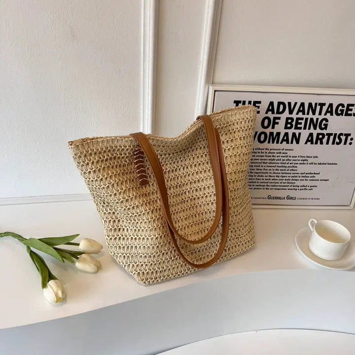 Woven Straw Tote Bag