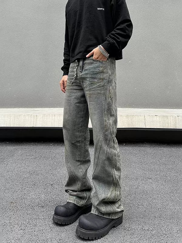 Yellow Mud Dirty Dyed Jeans