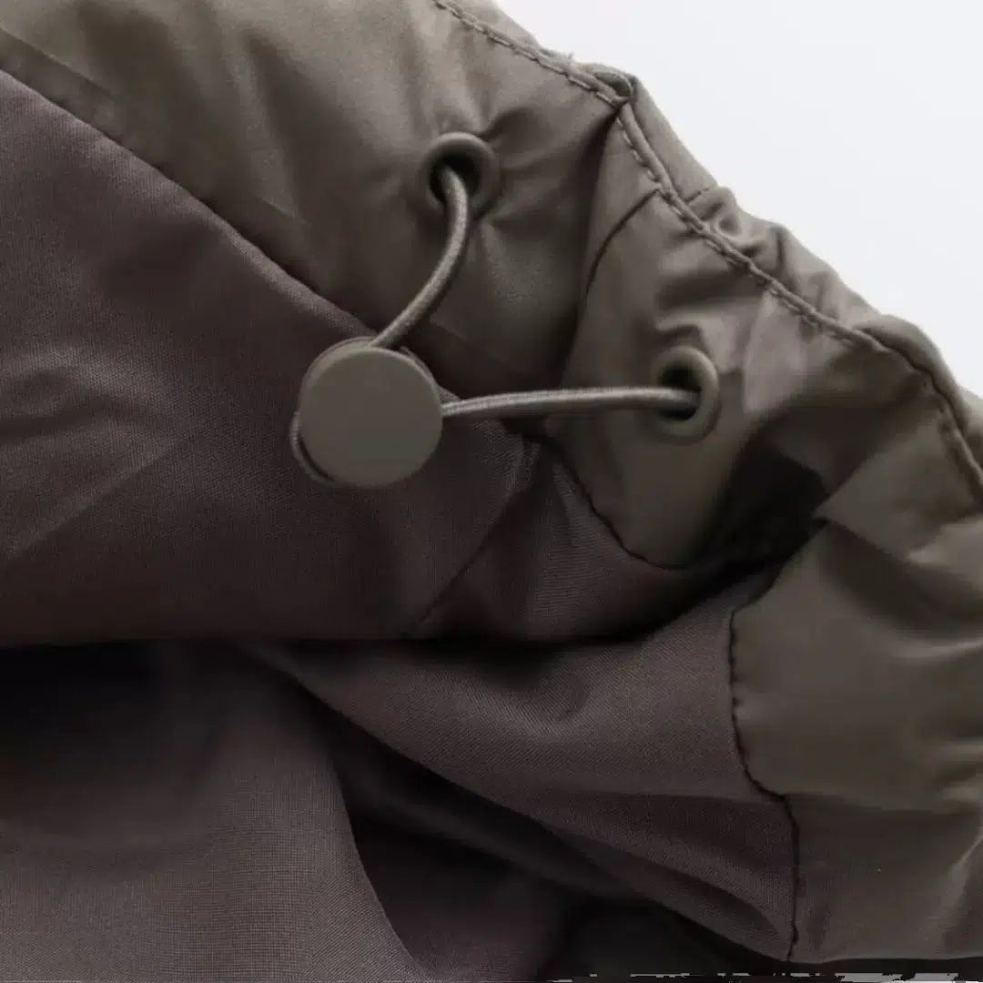 Zip Closure Hooded Puffer Coat