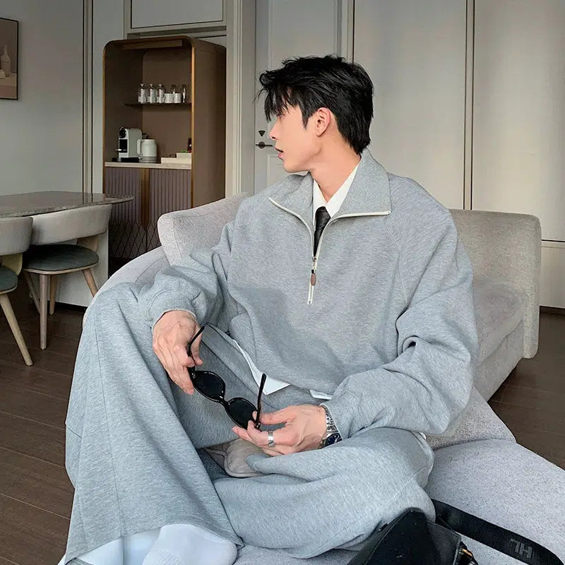 Zip-Up Casual Sports Suit
