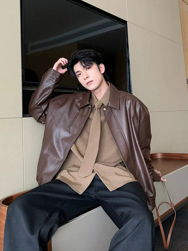 Zip Up Leather Jacket