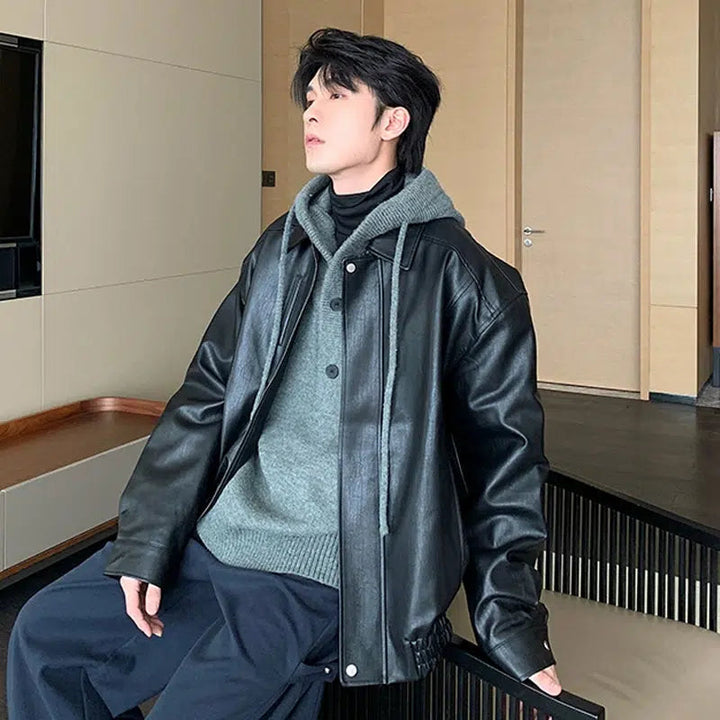 Zip Up Leather Jacket