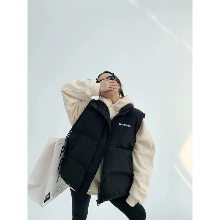 Zip-Up Puffer Hooded Vest