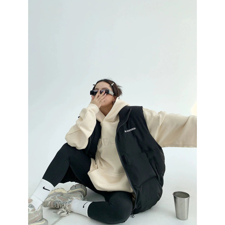 Zip-Up Puffer Hooded Vest