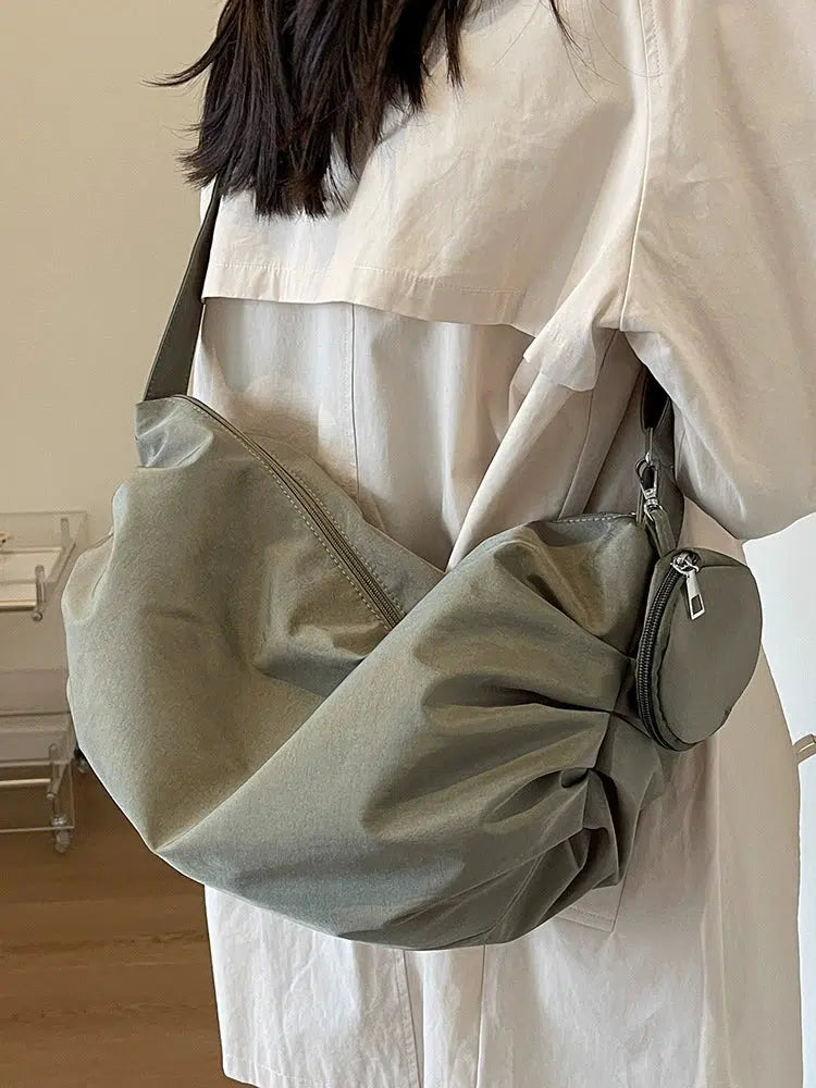 Zipper Closure Casual Sling Tote Bag