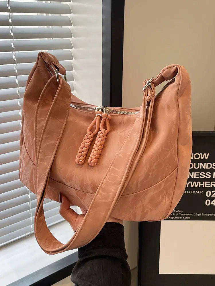 Zipper Closure Shoulder Bag