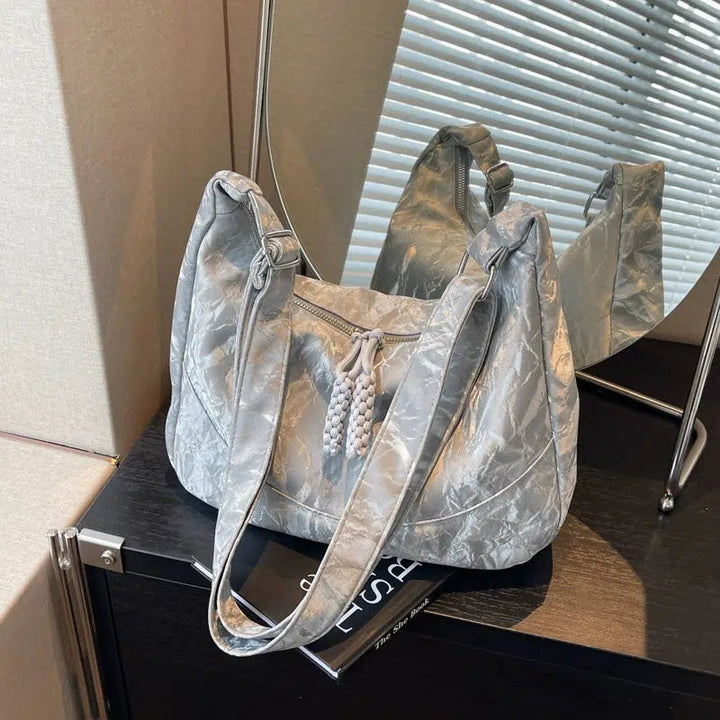 Zipper Closure Shoulder Bag