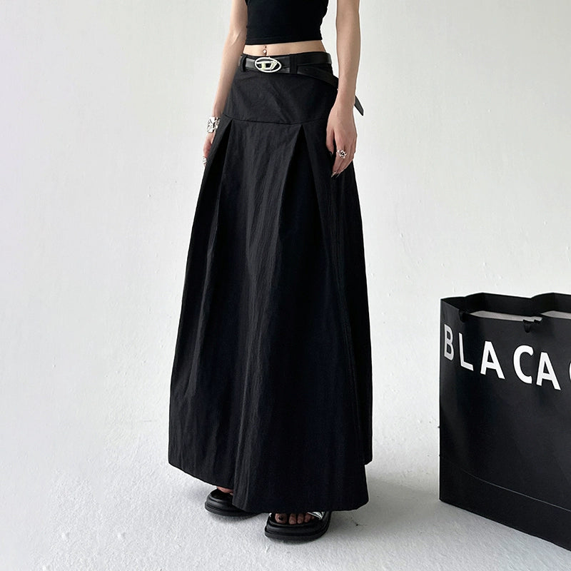 High Waist Commuter Umbrella Maxi Skirt