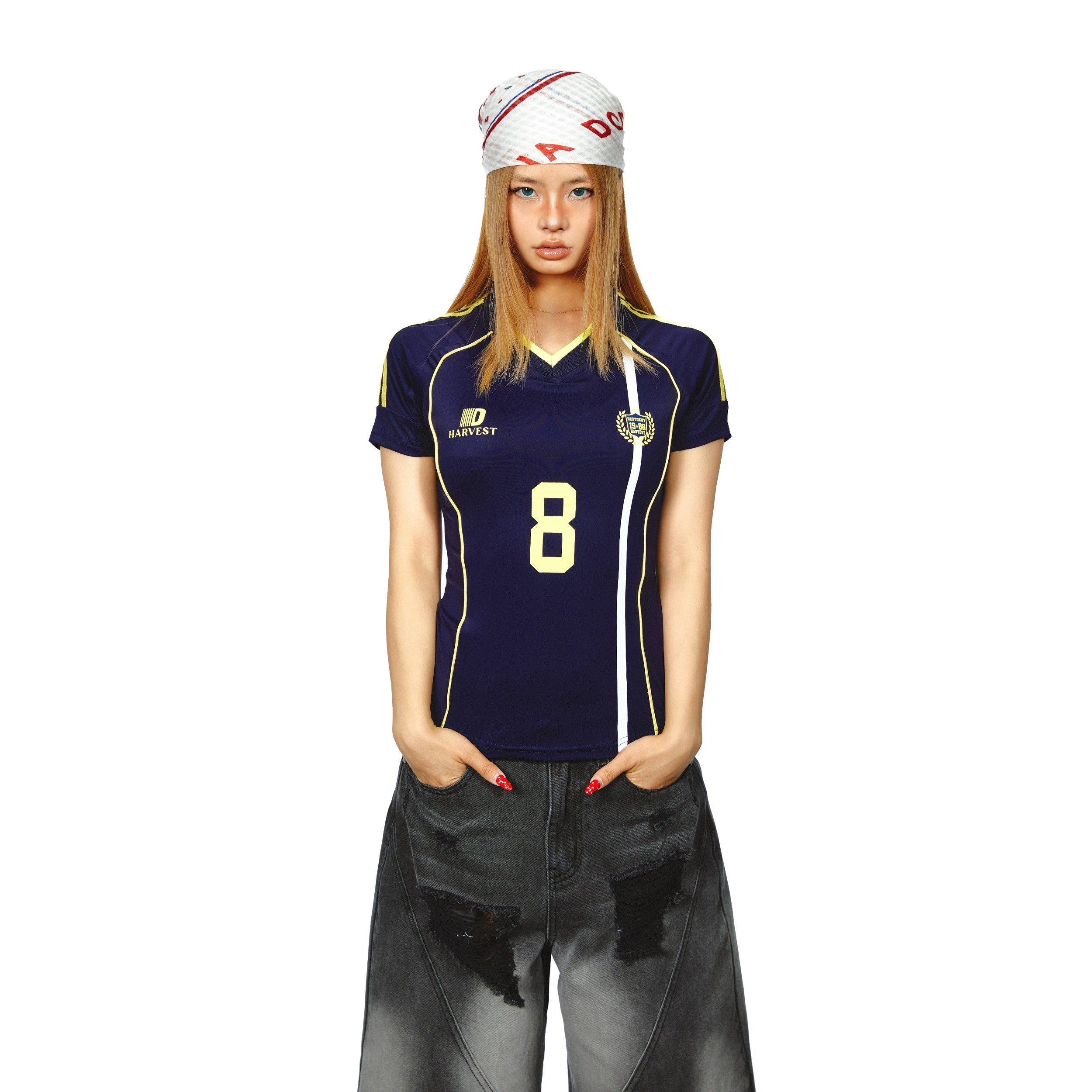 [ADD SEOUL] ★V-NECK SPORTS JERSEY TOP V-neck Sports Jersey Short Sleeve Top – The Korean Fashion