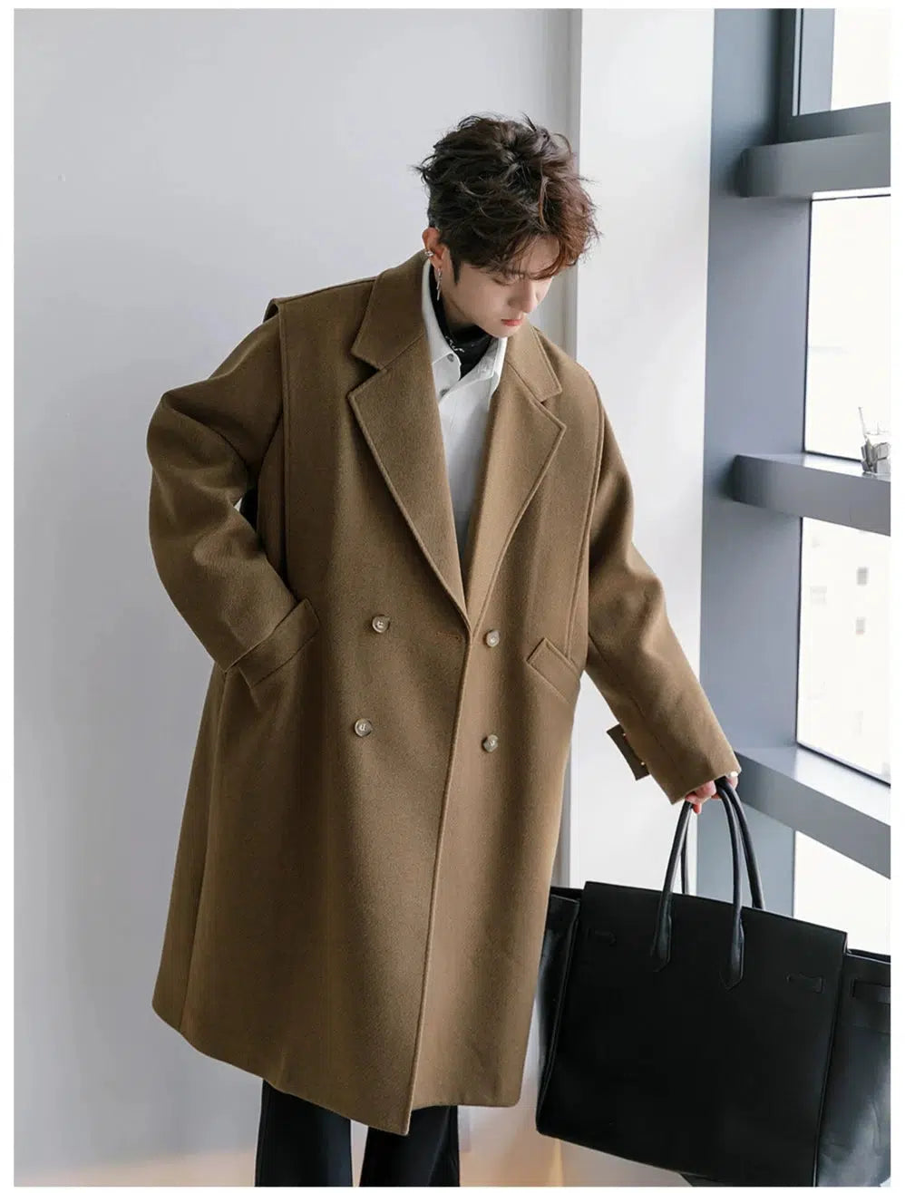 Oversized Woolen Coat – The Korean Fashion