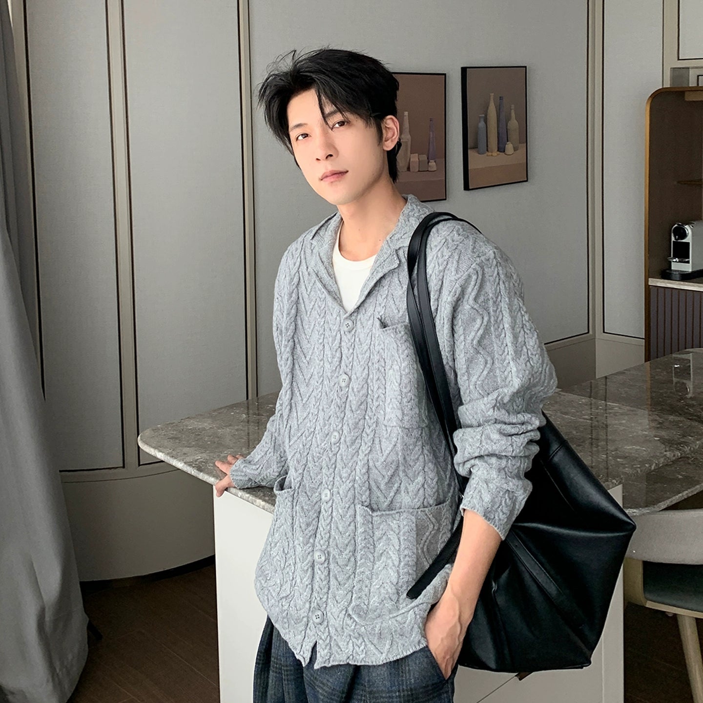 Cable Knit Wool Cardigan Sweater – The Korean Fashion