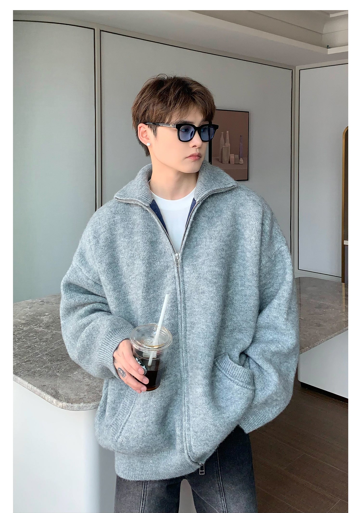 Oversized Zipped Jacket – The Korean Fashion