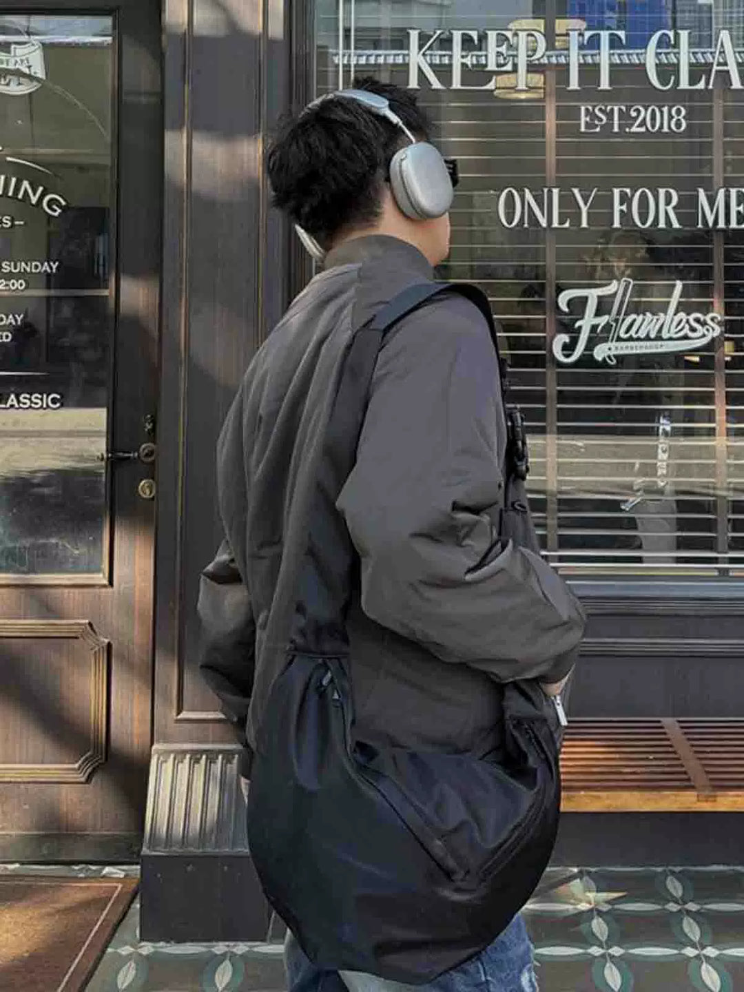 Japonská stylová retro plátěná taška přes rameno