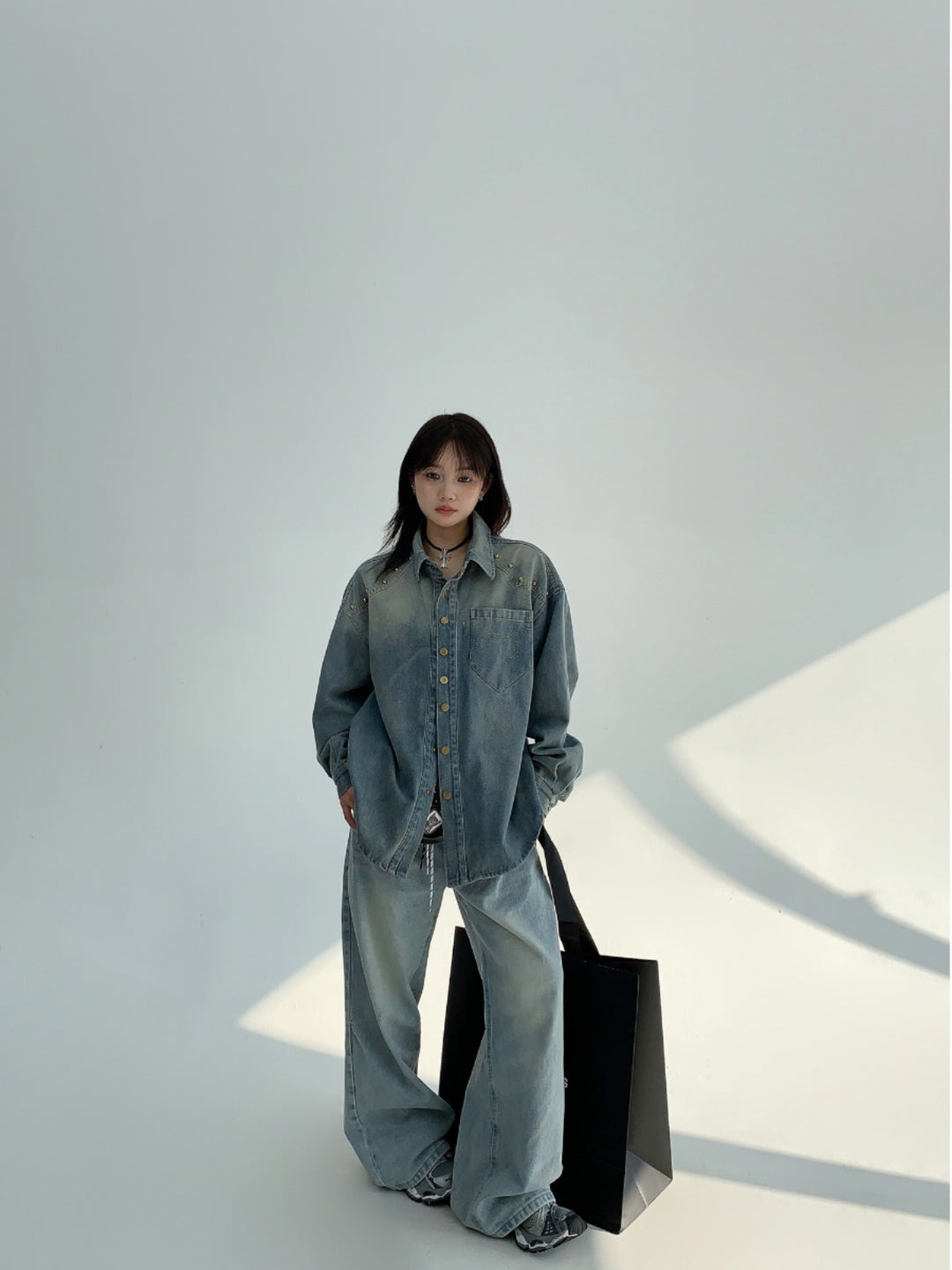 Rivet Long Sleeve Denim Shirt