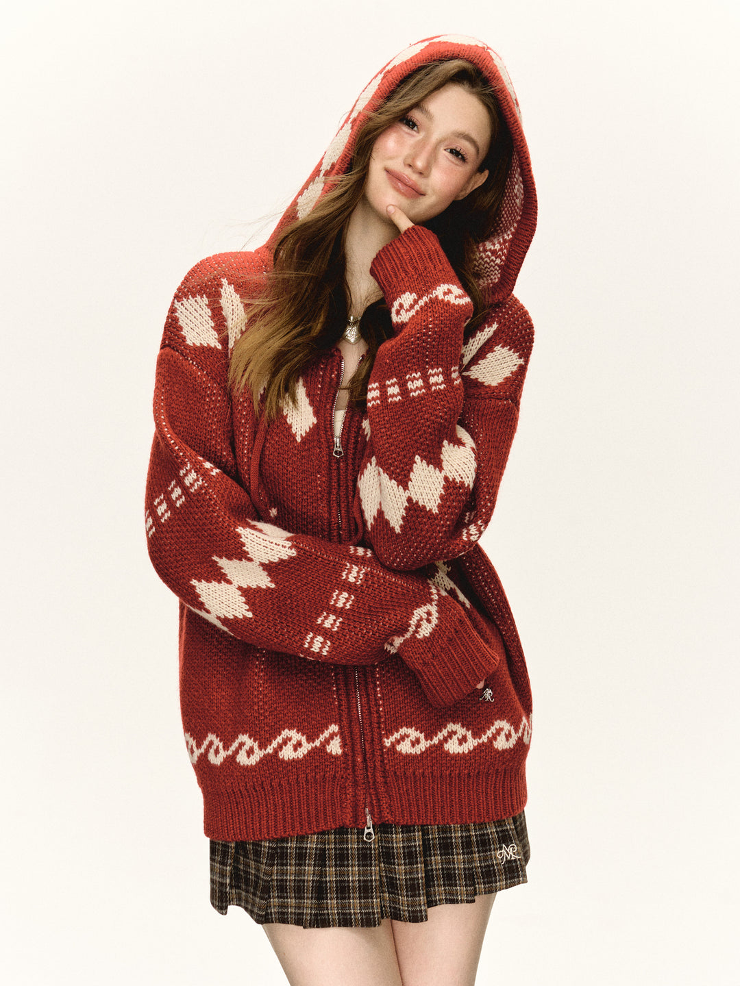 Hooded Zipper Cardigan