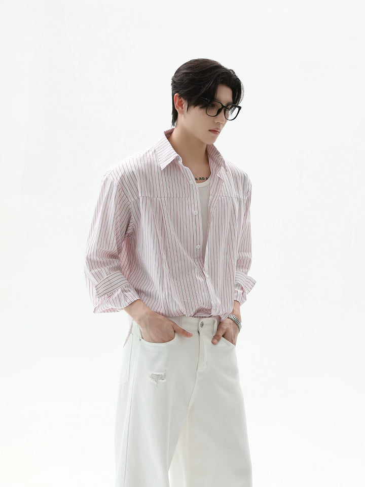 Long Sleeve Casual Striped Shirt