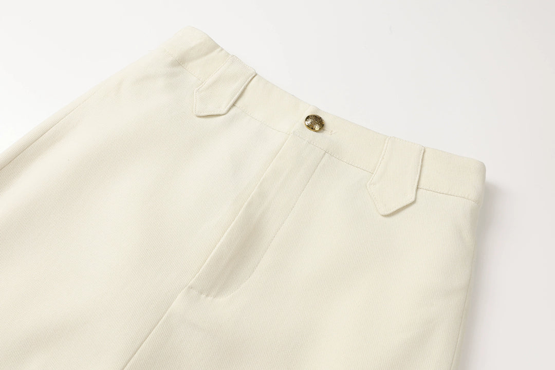 High Waist Straight Midi Slit Skirt