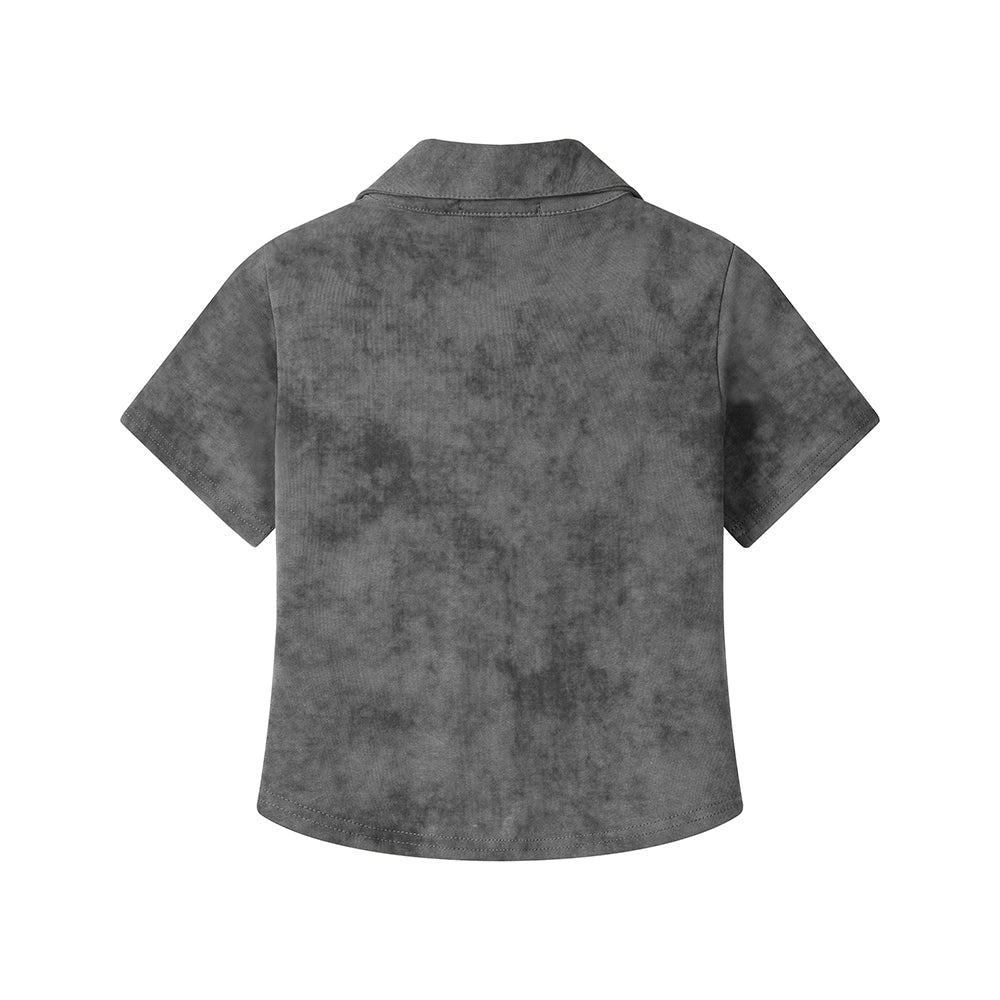 Slim Fit Zip Polo Tričko s tie-dye efektem