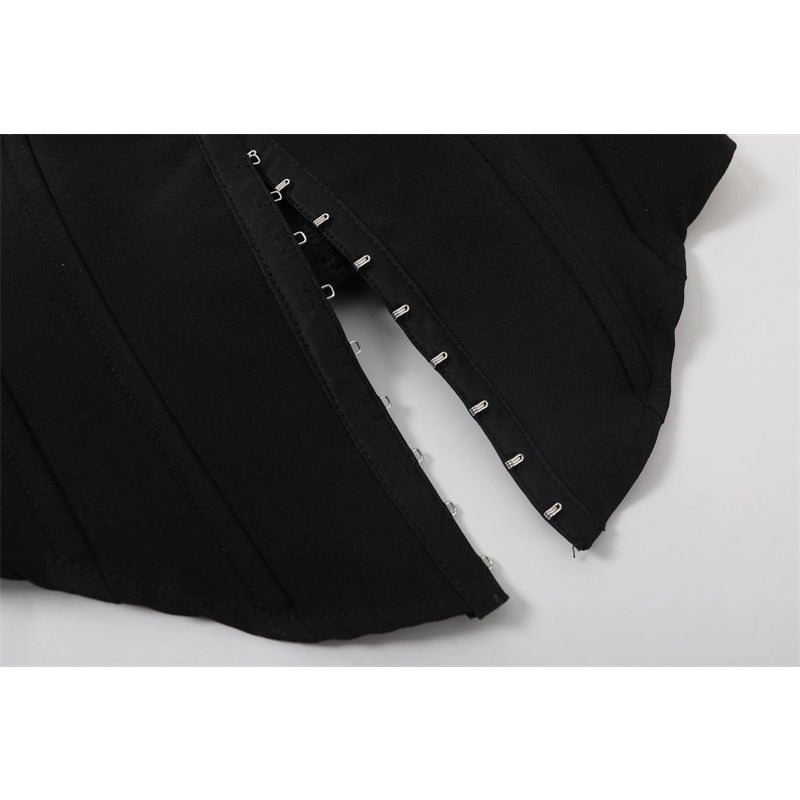 Kant Satijnen Korset Vissstaart Maxi Rok Set