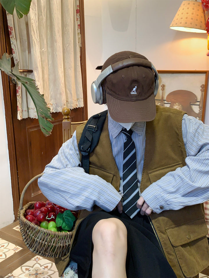 Corduroy Outdoor Multi-Pocket Workwear Vest