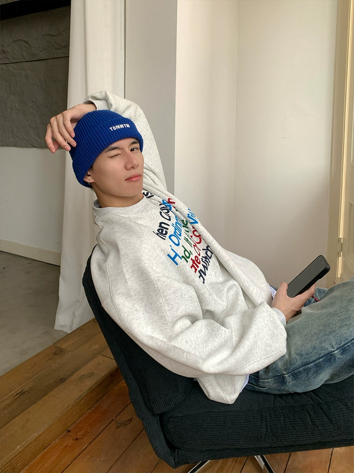 Retro Graphic Contrast Hoodie