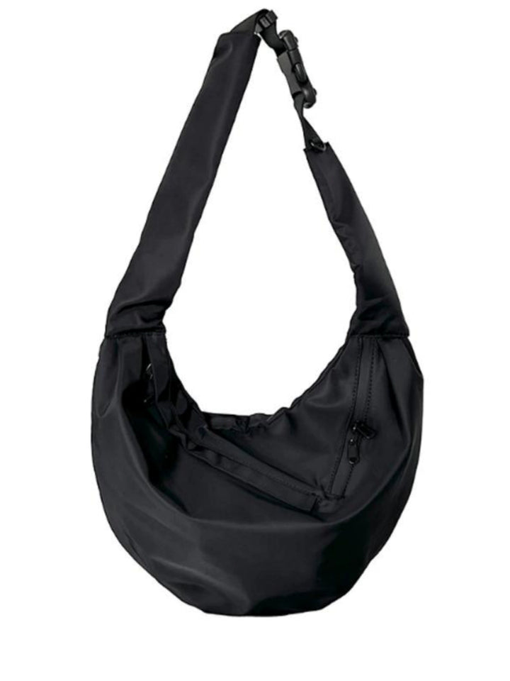 Large Black Nylon Hobo Bag