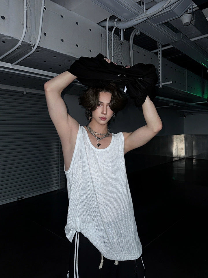 Sleeveless Mesh Loose Casual Vest