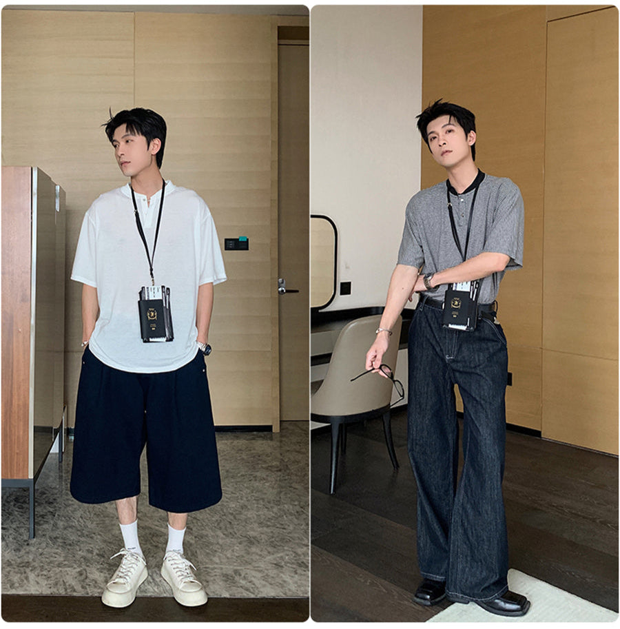 Henry Collar Loose Polo Shirt