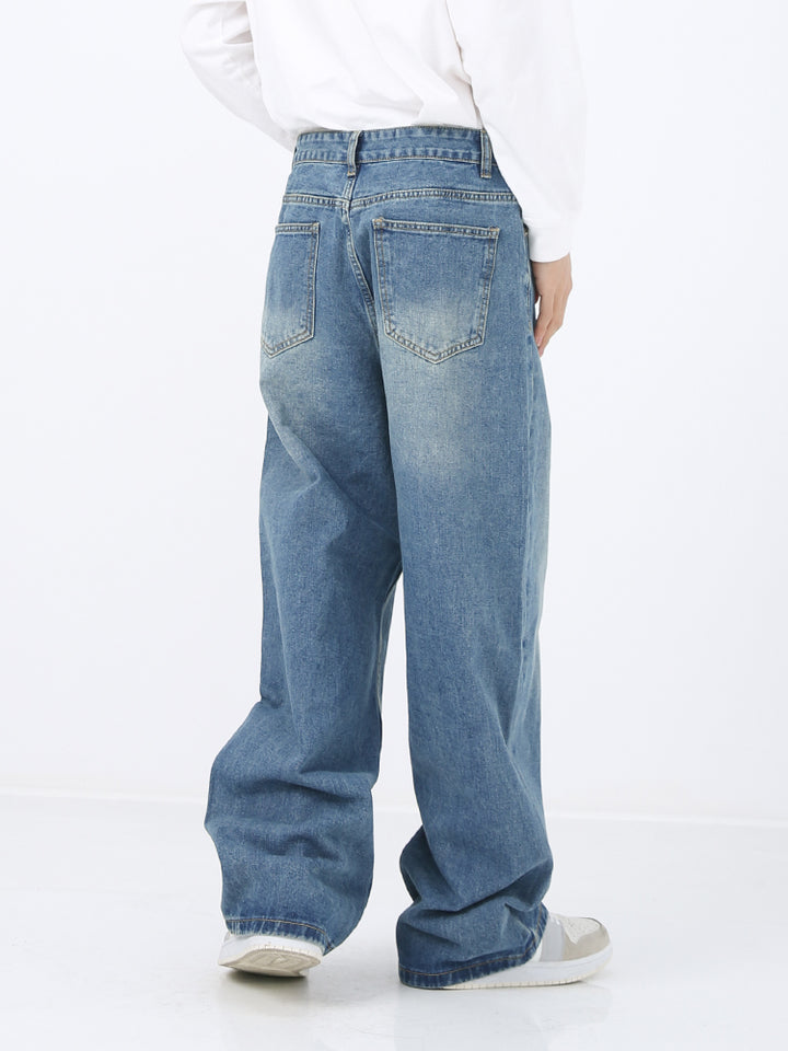 Jeans pantaloni a gamba dritta larghi
