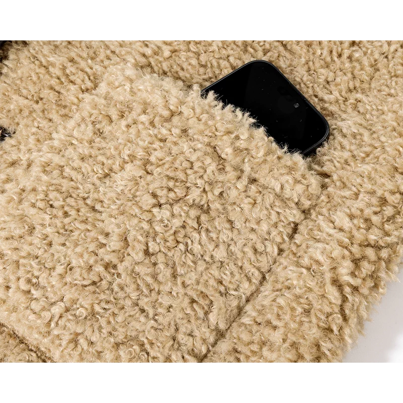 Short Lambswool Button-Up Coat