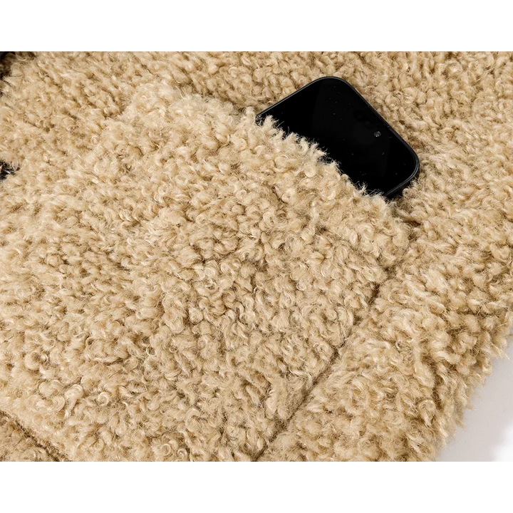 Short Lambswool Button-Up Coat