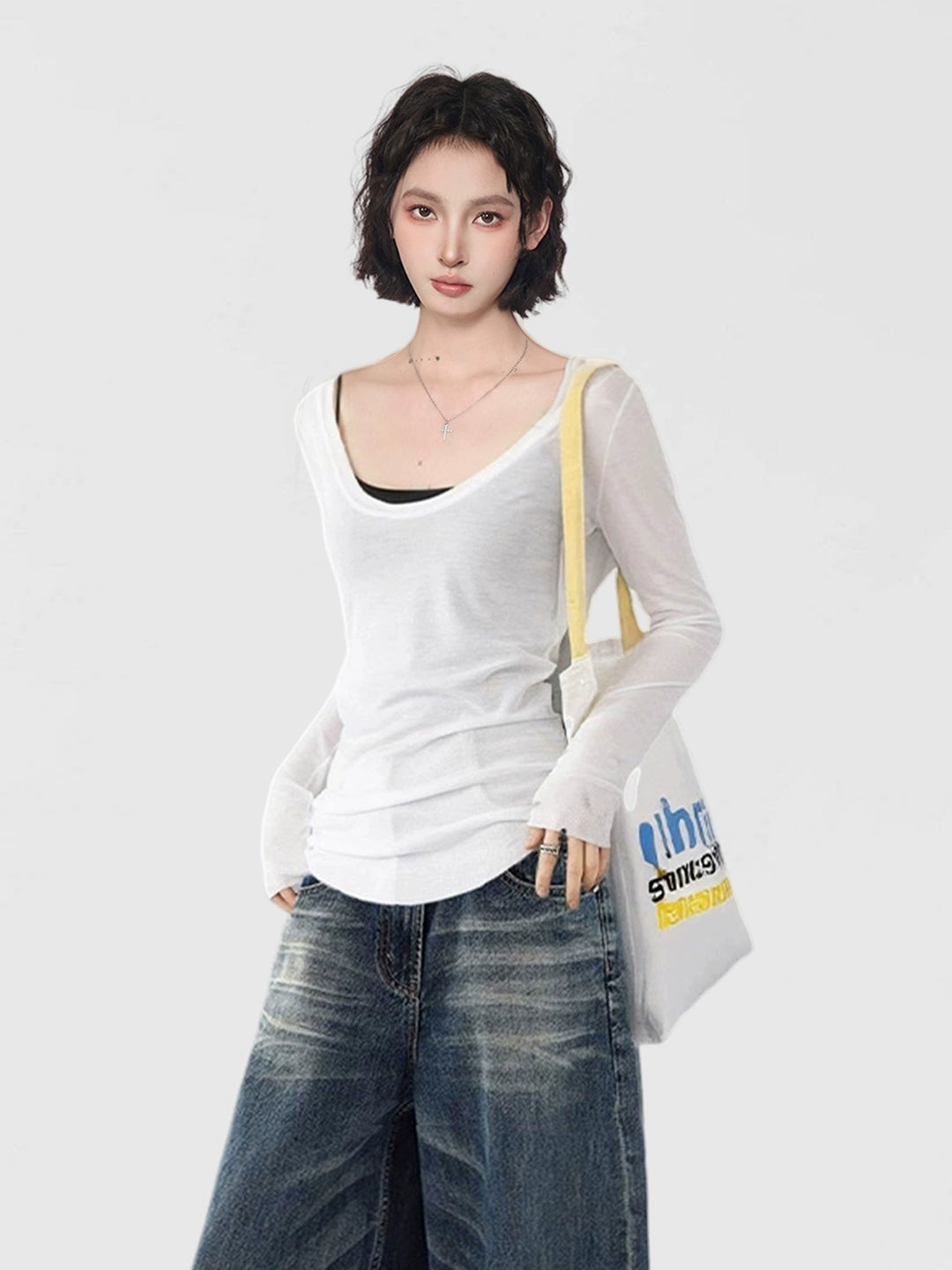 Ice Silk Slim Fit Long Sleeve Top