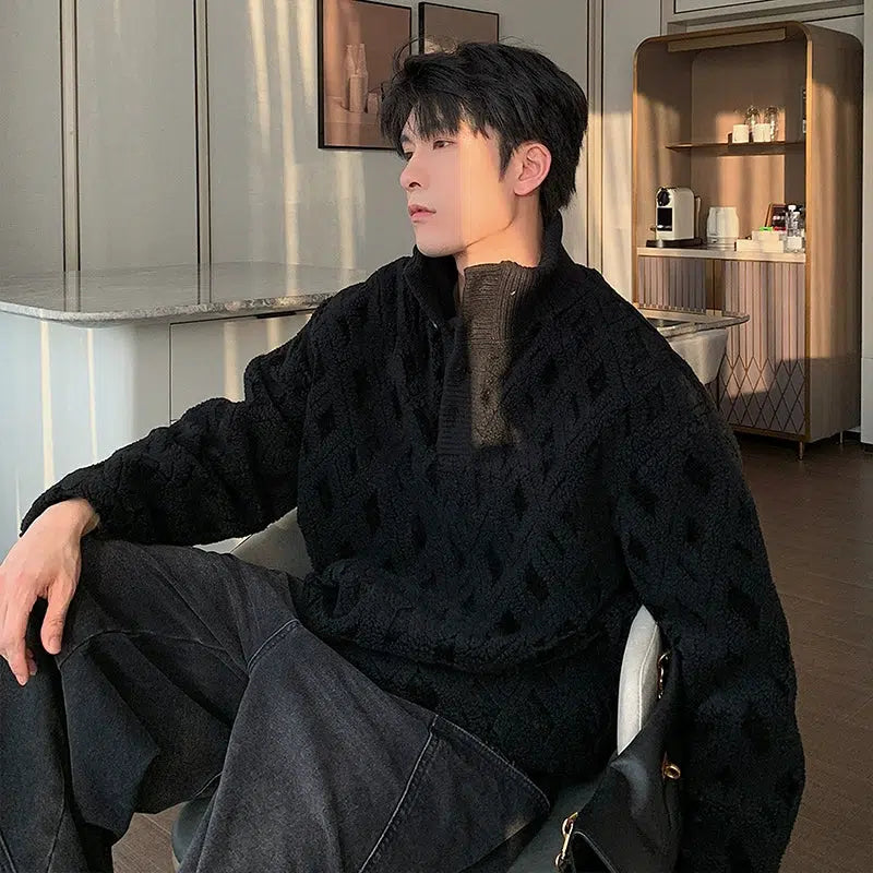 Thick Lamb Wool High Collar Sweater